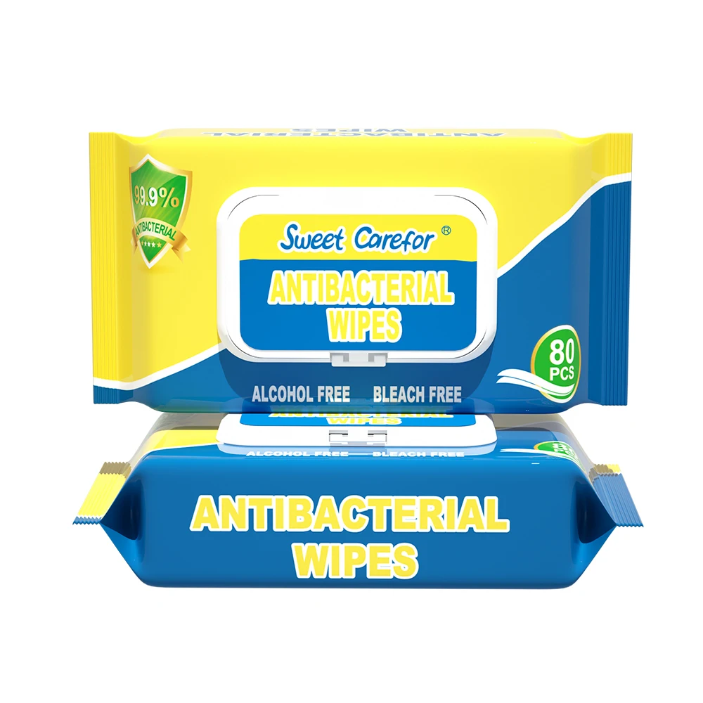 80pcs Antibacterial  Wipes Alcohol Free Disinfecting Wipes Medical Care Antiseptic Wipes