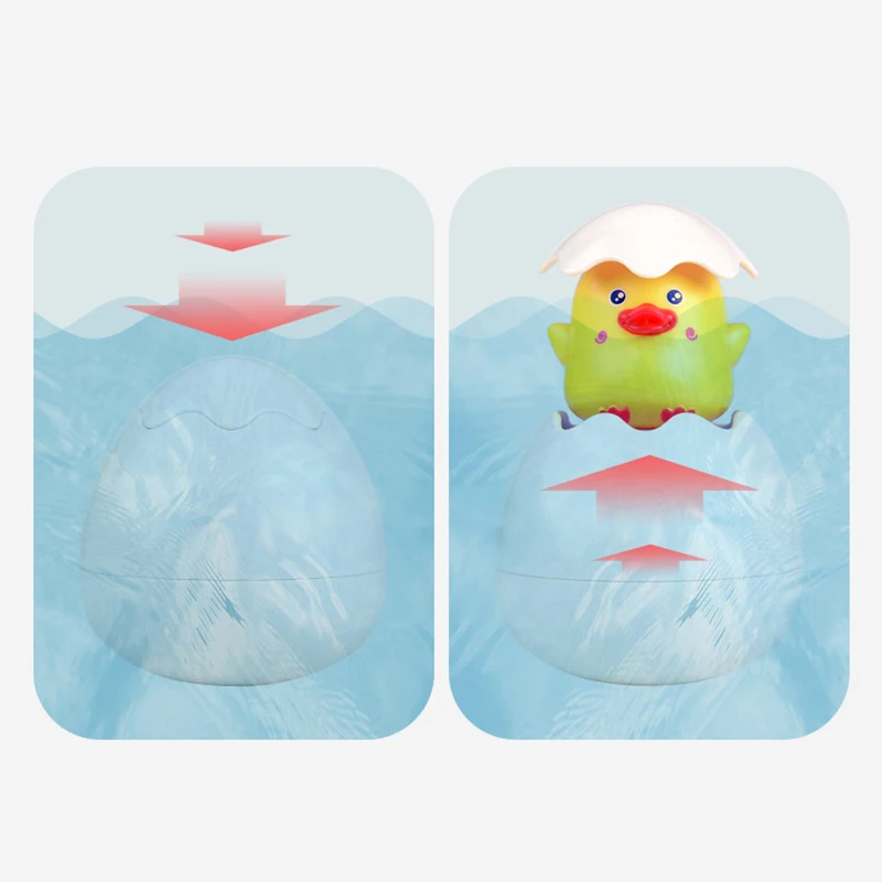 Bath Toys Bathroom Bathtub Water Floating Duck Baby Shower Games Sprinkler Silicon Pop-up Egg Spray Water Bath Toy for Kids
