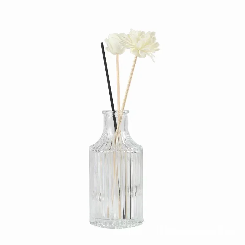 Hot Sale 100ml 200ml 250ml Clear Empty Round Aromatherapy Reed Diffuser Glass Bottle Decorative