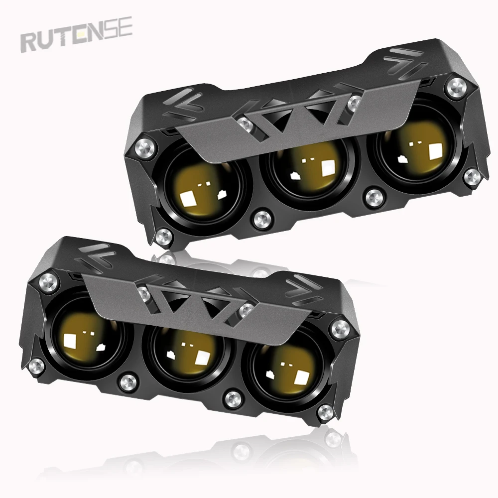 RUTENSE high quality auto led bulb 3 lens car head lamp motorcycle led headlights 24W white yellow car lights