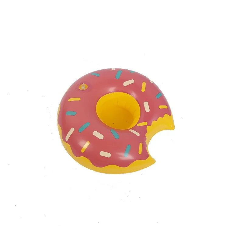 Inflatable Donut Drink Holder 3 Pack Drink Pool Floats Cup Holders for Summer Pool Party Variety Shape to Choose