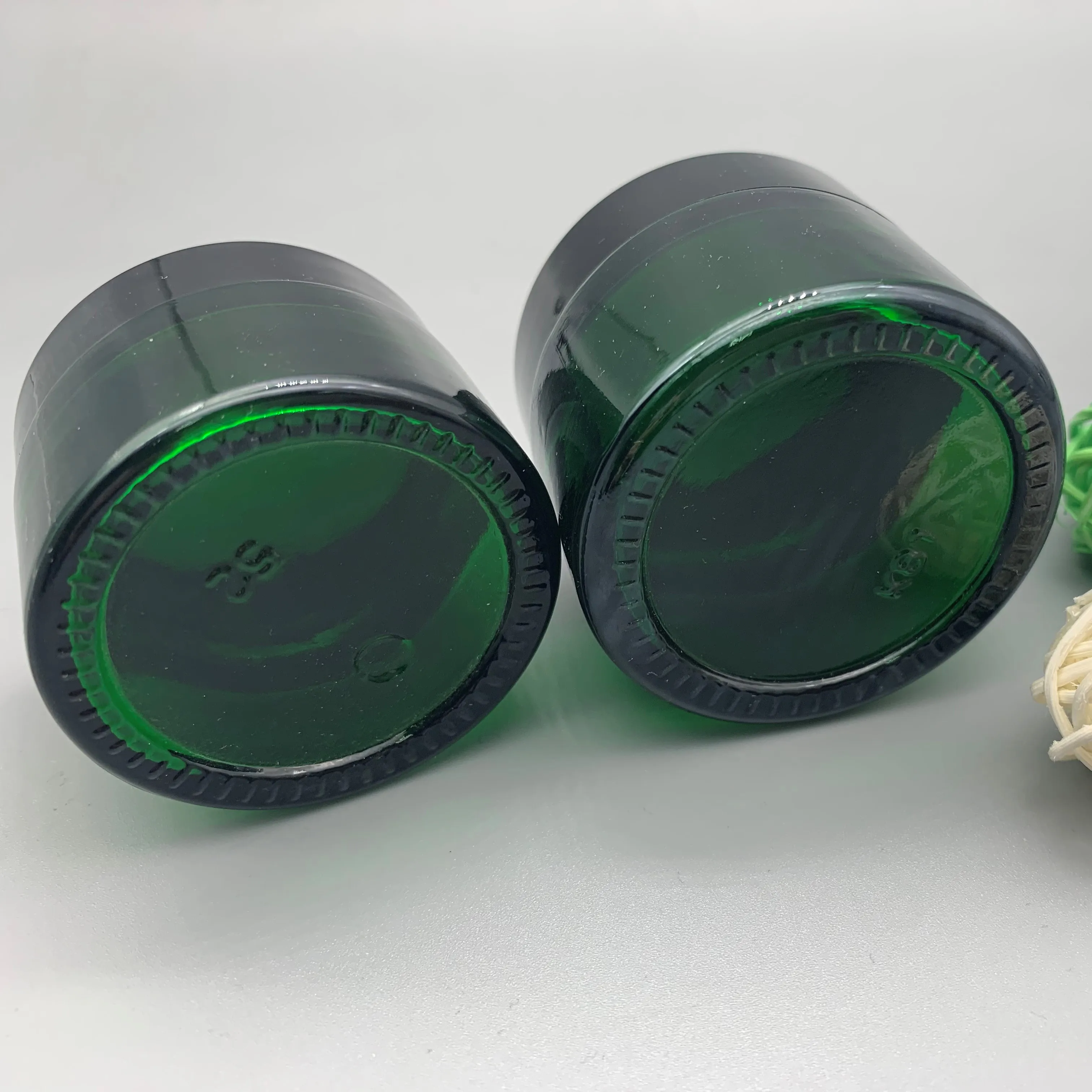 30g/50g green cream jar sealed glass jar Face cream bottle Cosmetics sample separate bottle