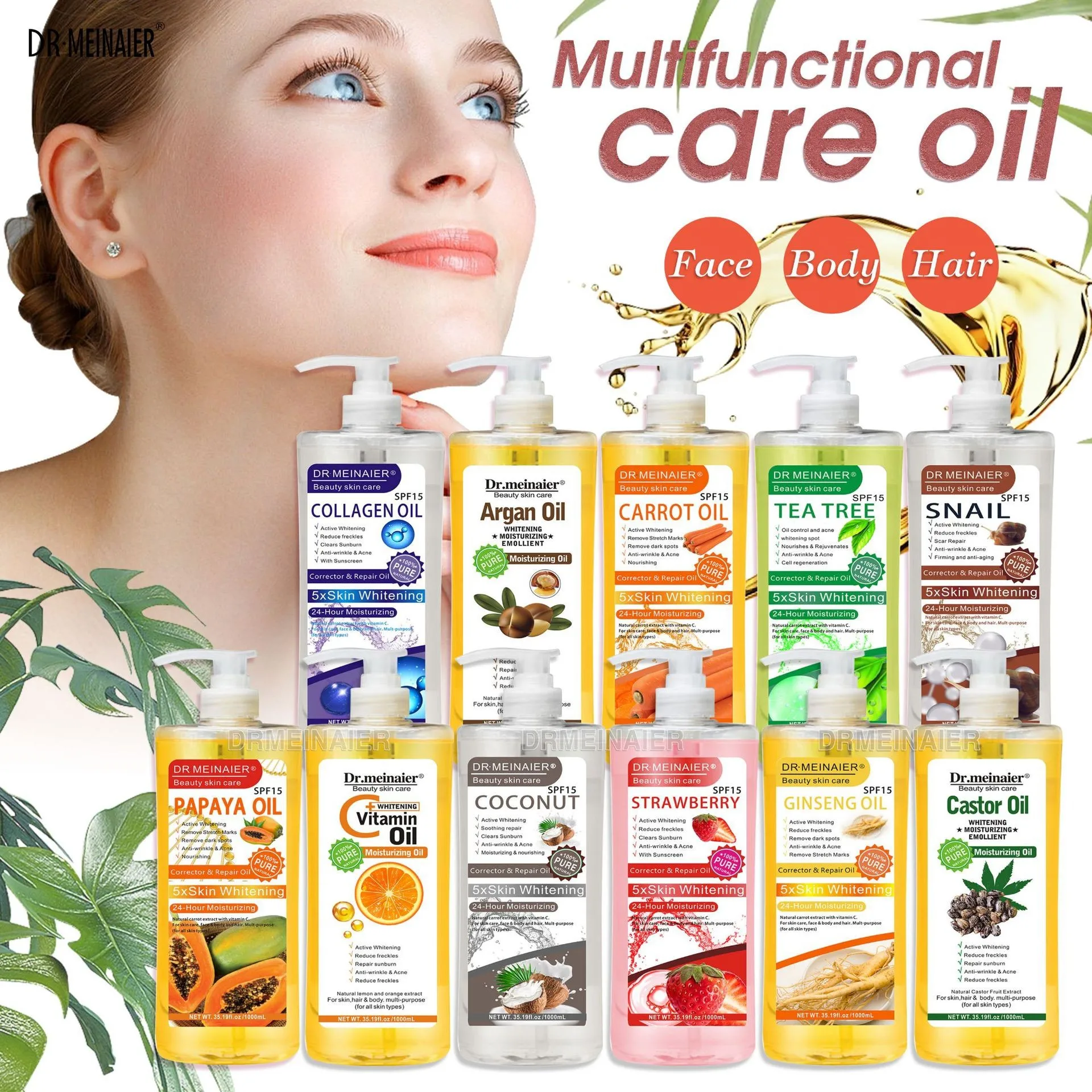 Wholesale High Quality SPA WHITENING OIL Skin Anti-aging Turmeric Moisturizer Dark Spot Removal  Repair black skin Massage Oil