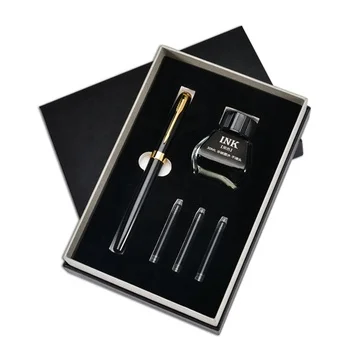 Corporate Writing Gifts High Quality Metal Fountain Pen with Ink with Box Gift Set Classic Business Gift
