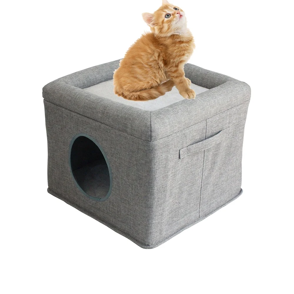 Safety Cat hiding home Fabric Kitten play house Pretty Cat sleeping bed