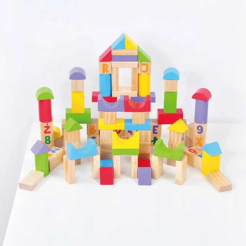 Montessori educational wooden intelligent wooden cubes wood building blocks toy