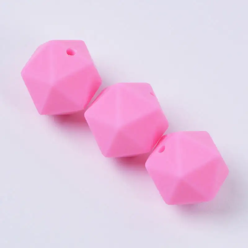 Food Grade  Silicone Beads BAP Free Multi-color Multi-Type Baby Teething  Silicone  Hexagon  Beads
