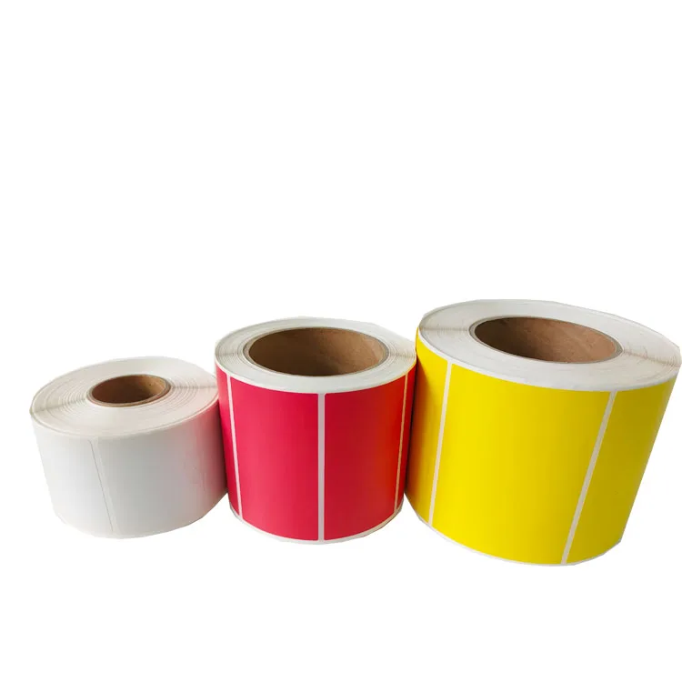 Wholesale customized color self-adhesive sticker blank direct thermal barcode label roll