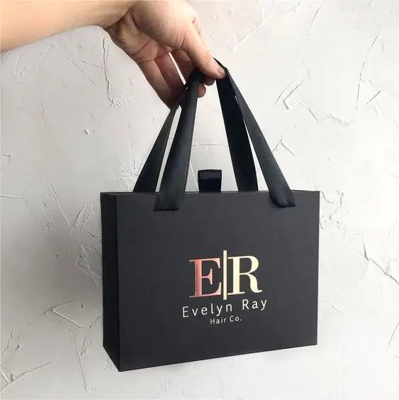 Luxury Custom Rose gold Logo Pink Gift Shopping Paper Bags with your own logo For Clothes/Jewelry