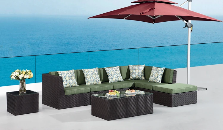 Современная уличная мебель из ротанга диван в саду набор