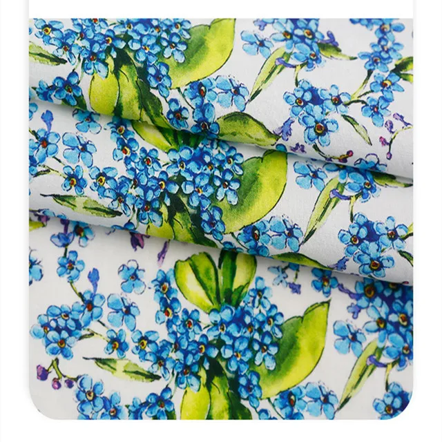 Ткань с цифровой печатью, длинный штапельный хлопок, маленький сломанный цветок, полностью хлопок, поплин, детская модная ткань