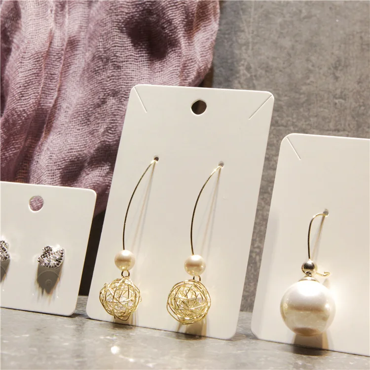 Custom Logo Jewelry Cards For Necklace Earring Holder Punch Packaging Display Paper Cards