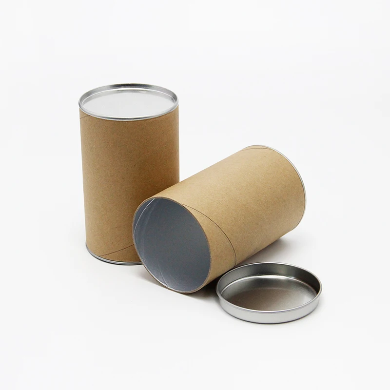 
OEM Several Flavor Homemade Food Packaging Tube Printing Sticker Cylinder Kraft Can 