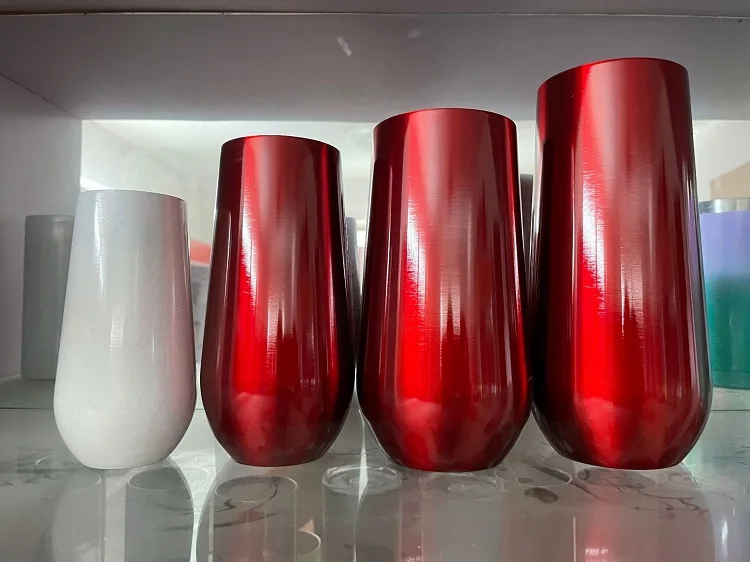 Stainless Steel Stemless Champagne Flutes Wine Tumbler Double Insulated 6oz Unbreakable Cocktail Cups