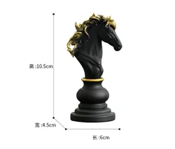 Resin Retro International Chess Figurine for Interior King Knight Sculpture Home Desktop Decor Living Room Decoration