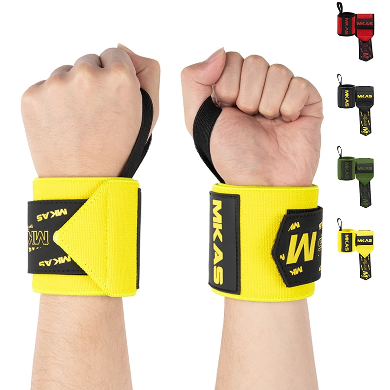 MKAS Wholesale Custom High Quality Workout Fitness Power Weight Lifting Sports Wrist Brace Support Gym Wrist Wraps