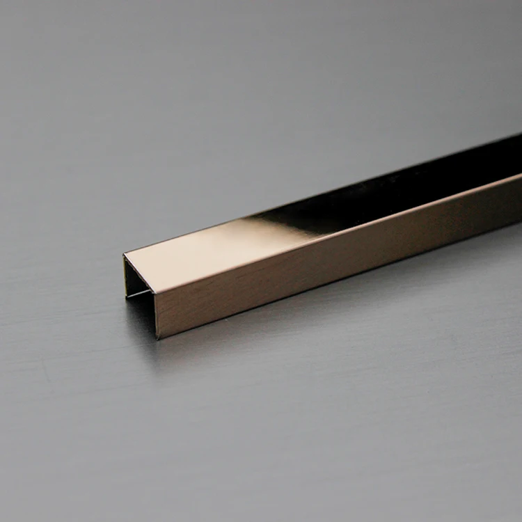 free sample inox 201 304 316 u shape color mirror stainless steel decorative trim tile profile