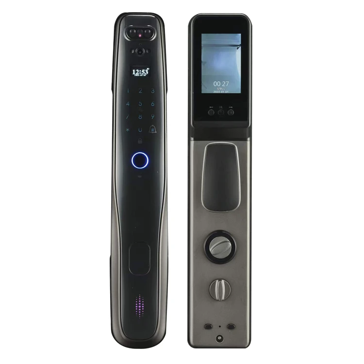 Tuya camera 3d face recognition deadbolt smartlock door mortise latch doors handle with locks & keys home electronics doorlock