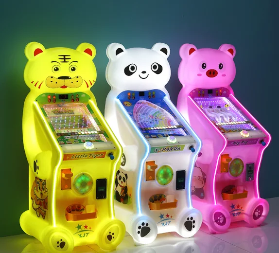 new coin-operated star pass 14mm pachinko machine cute tiger game machine pull rod pachinko machine glass bead toy