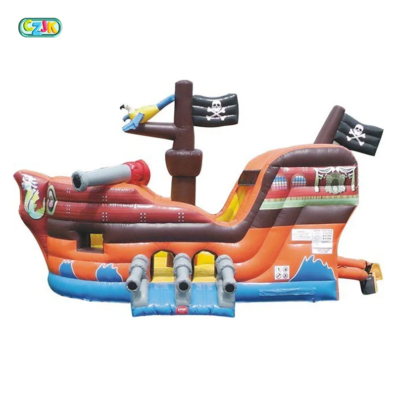 inflatable jumping house pirate boat bouncer bouncy castle slide jumper pirate ship bounce house combo  with cannon for kids