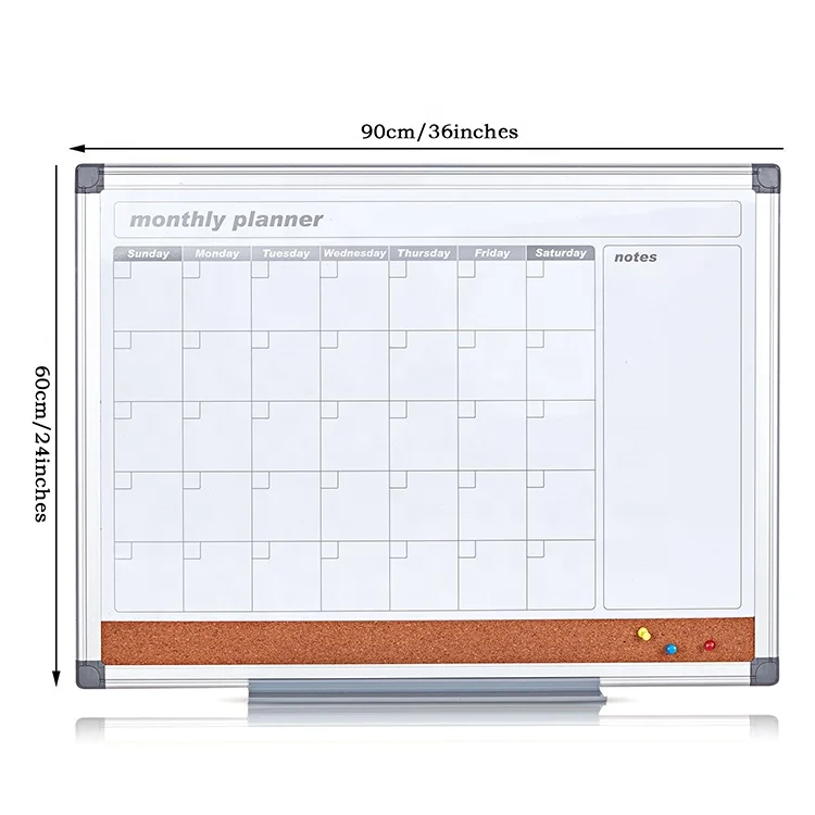 90x60 см доски ежемесячный планировщик доска настенный комбинации магнитно-маркерная календарь для белой доски