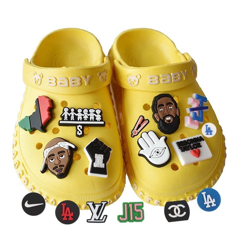 
Black Lives Matter Soft Pvc Shoe Accessories for Croc Luxury Charms Clogs Shoes Decoration Bracelet Party Gift 