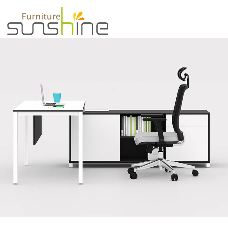 Modern Style White Office Table L-shaped  Executive Ceo Desk Office Desk