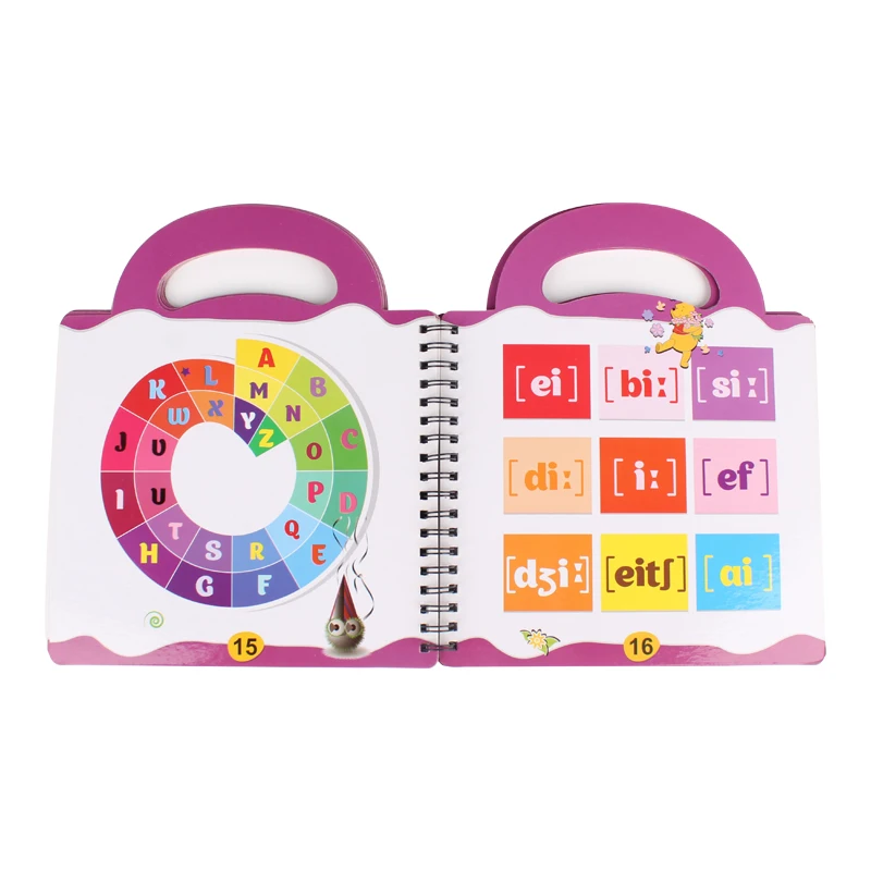 Custom Alphabet Book Study English Bilingual Hardcover ABC Book For Kids With Handle