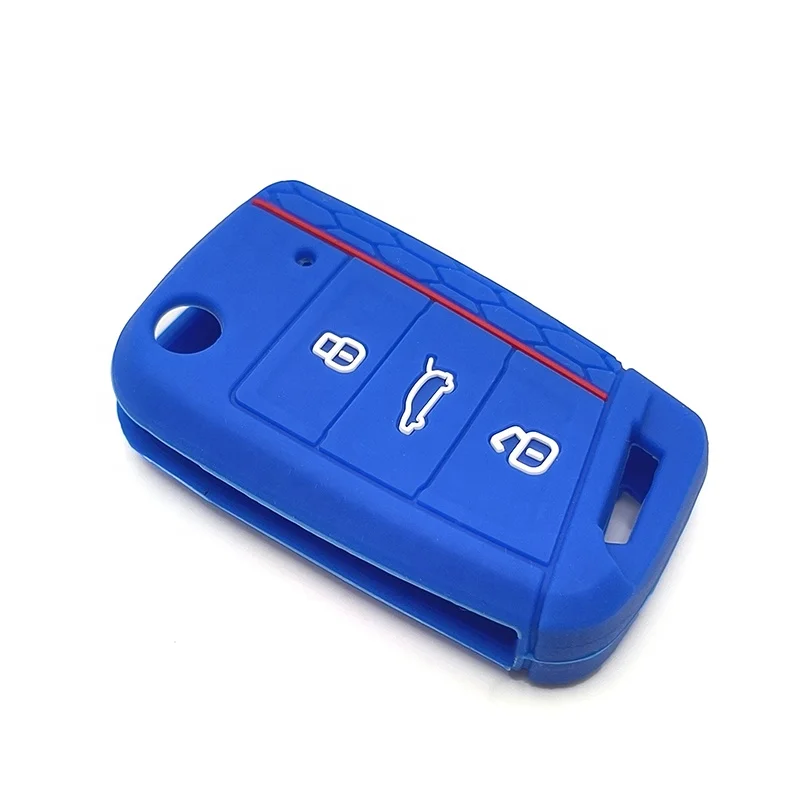 Silicone car key case cover for VW Skoda Octavia A7 Volkswagen Golf7  GTI 7 Golf R R20 MK7 MKVII  silicone car key holder