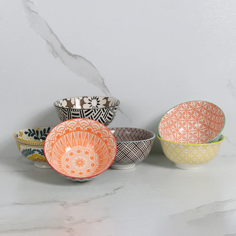 wholesale good grade ceramic white porcelain small bowl with custom designs 4.5 inch bowls