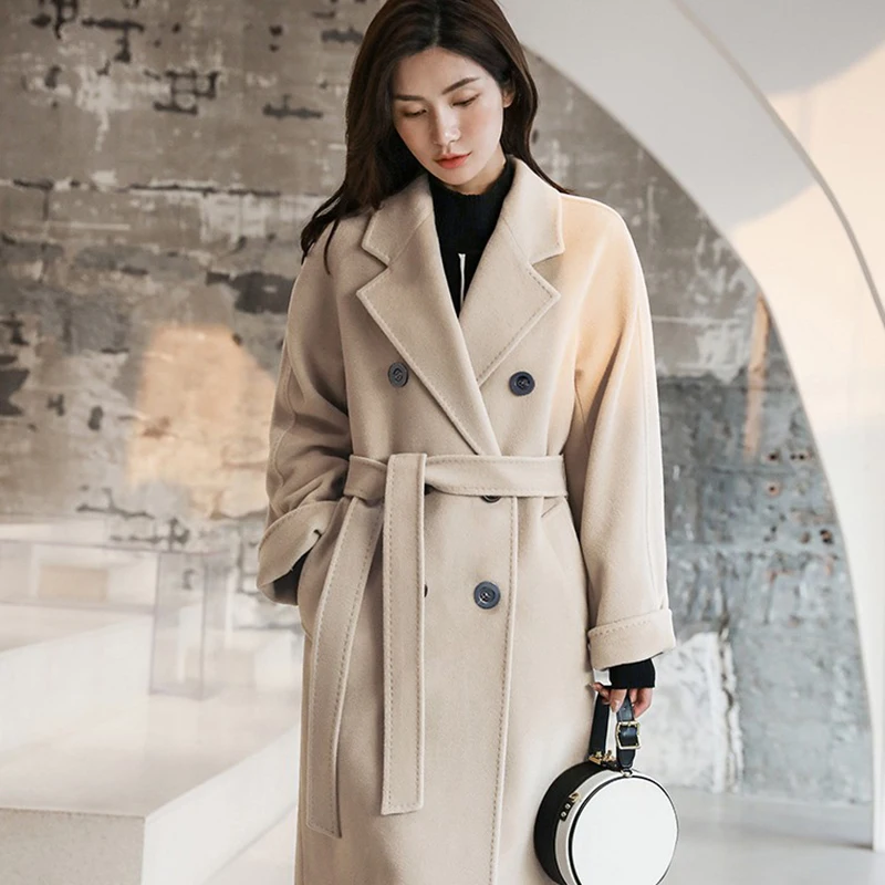 In 2022 the  Peru Winter  commuting high quality New design Cashmere coat elegant new pattern double-breasted handmade