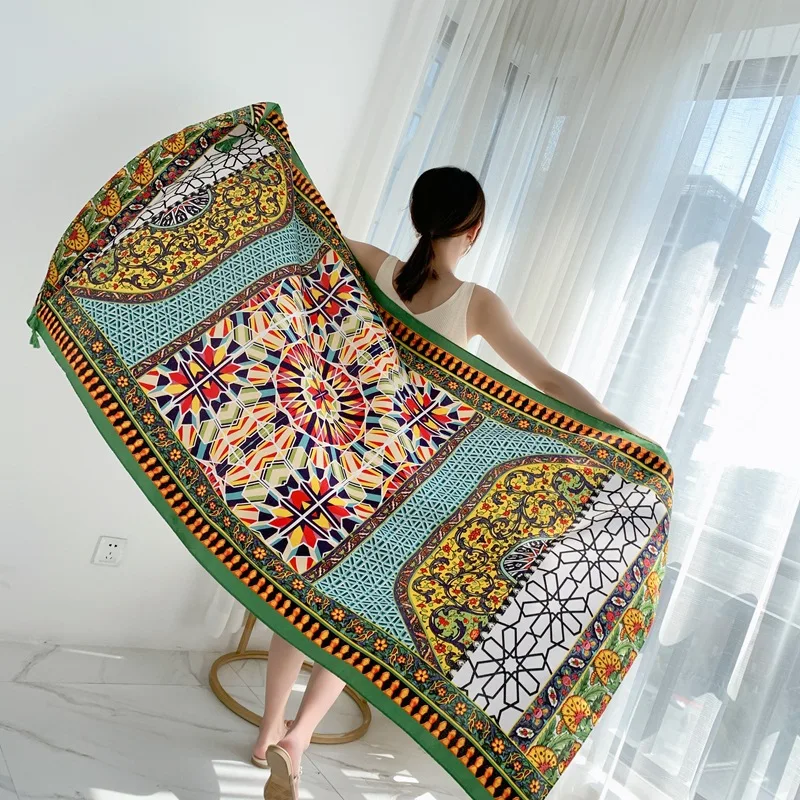 boho print softness cozy luxury terry 100% cotton Four layers gauze bath beach towels with logo custom print