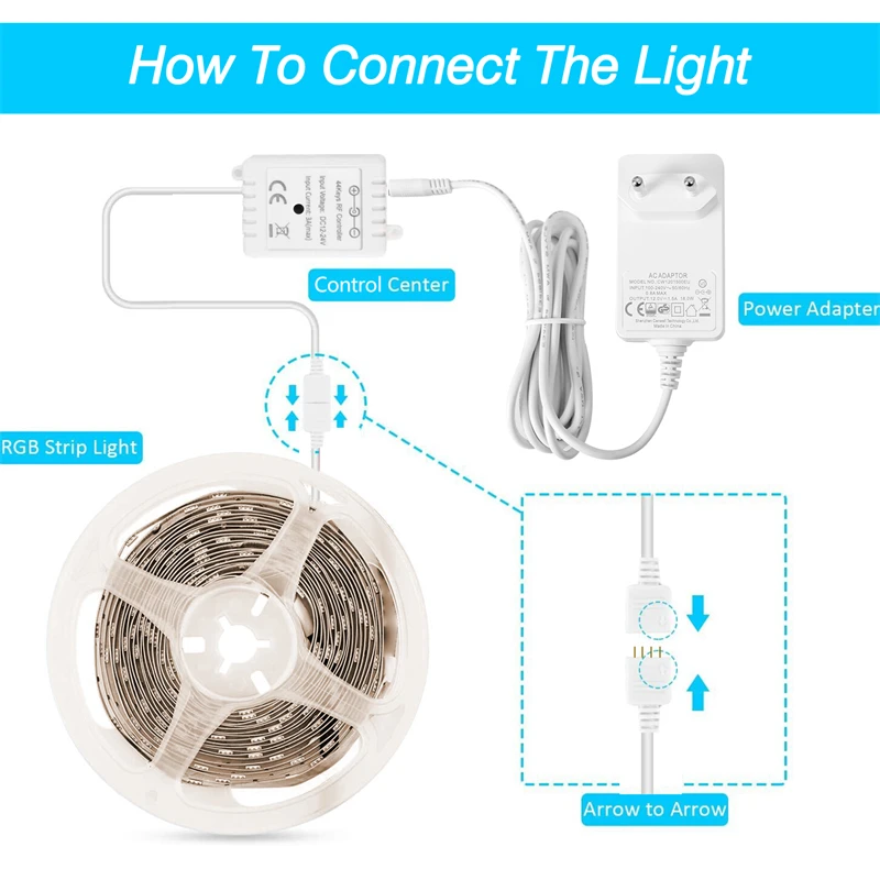5 Metros 5050 10M Inteligente Musical Smart Kit 12V Colores Luces De Luz  2835 Rgb Tira Led Exterior