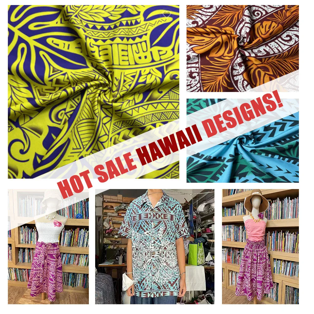 Hot Sale Hawaii Designs Printed on Polyester/Rayon/Cotton Fabric with Fast Delivery