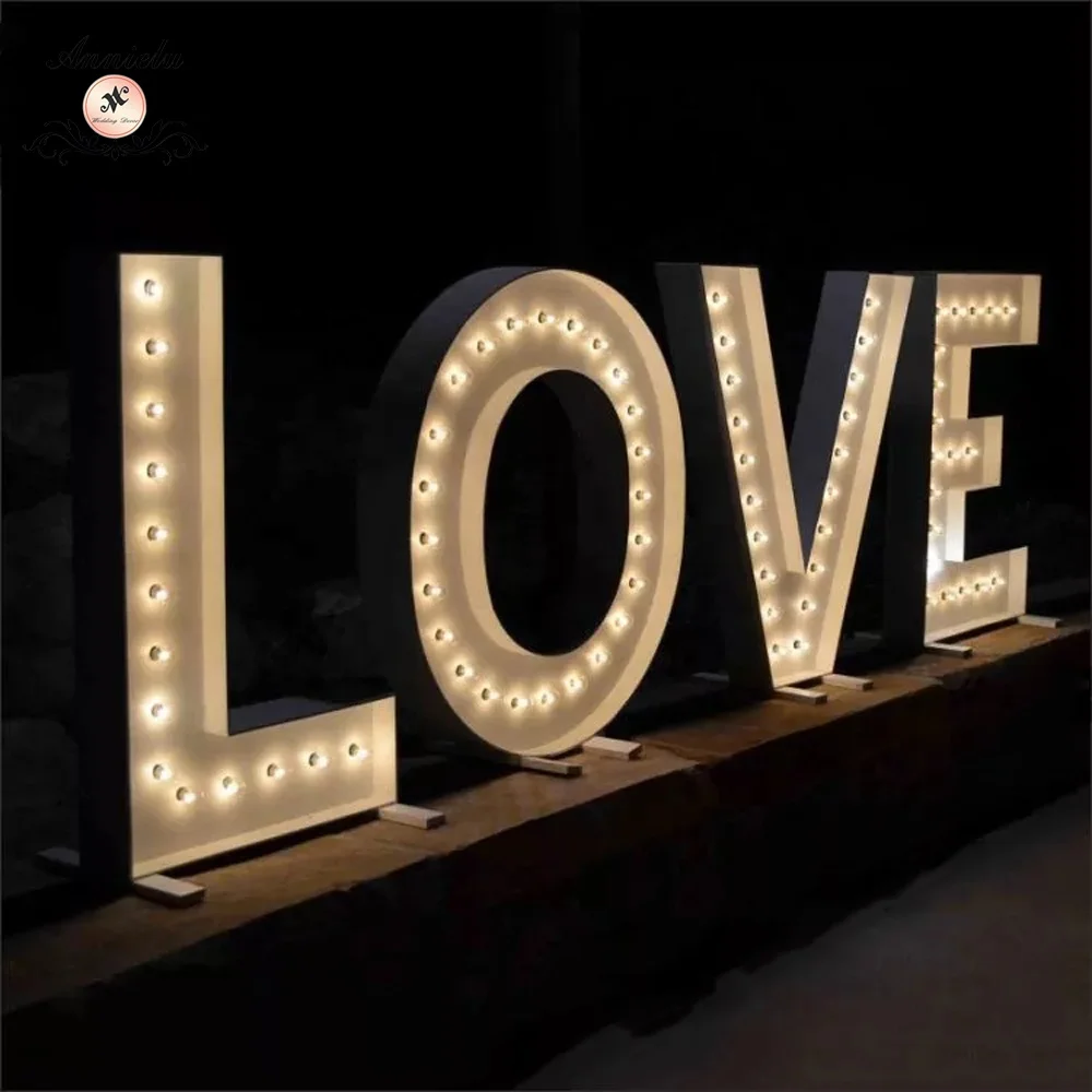 Свадебное украшение для сцены гигантский акриловый светодиодный знак надпись LOVE Светильники свадебного