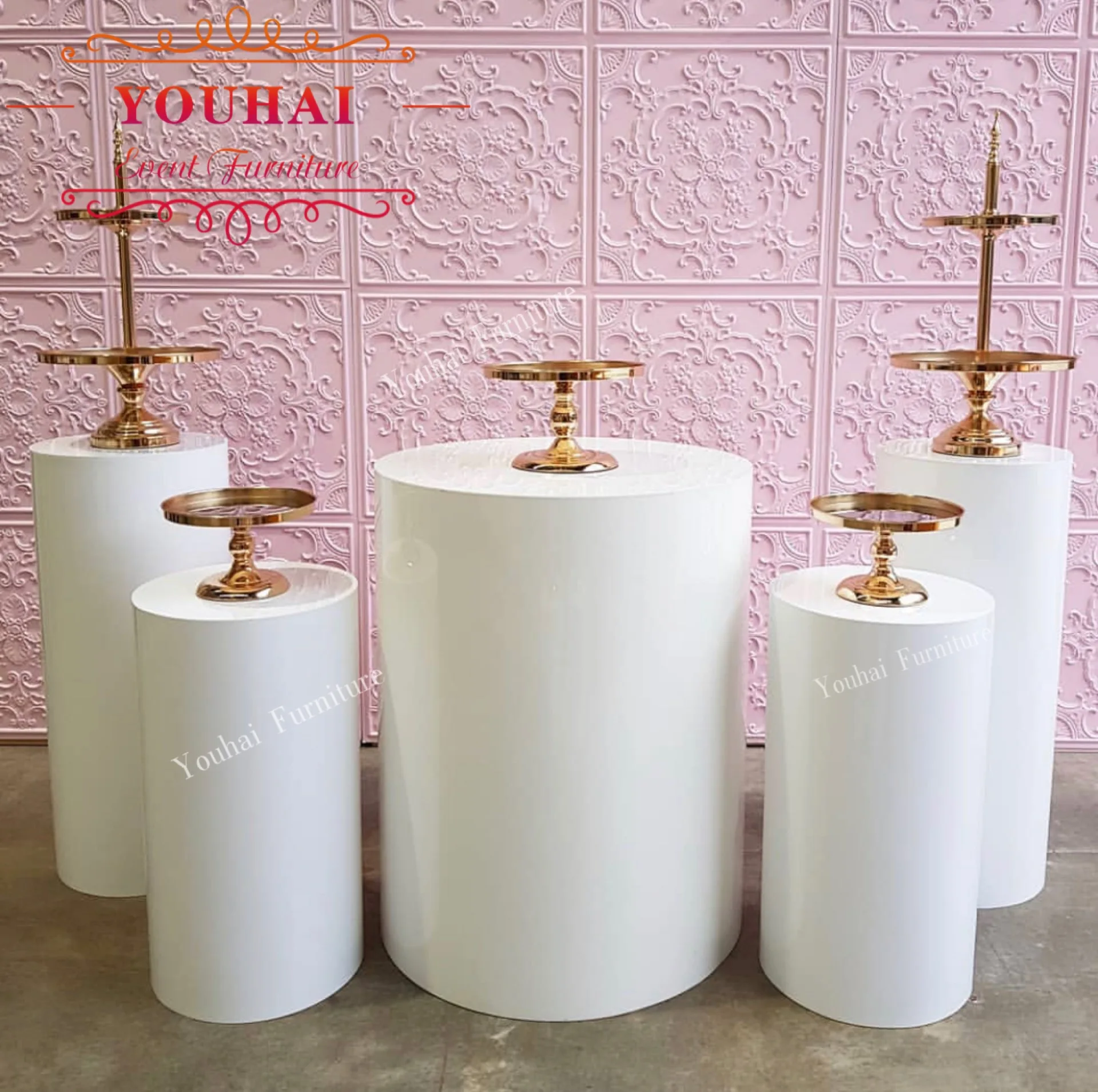 Wedding decoration round white dessert table stand plinth decorations for wedding event