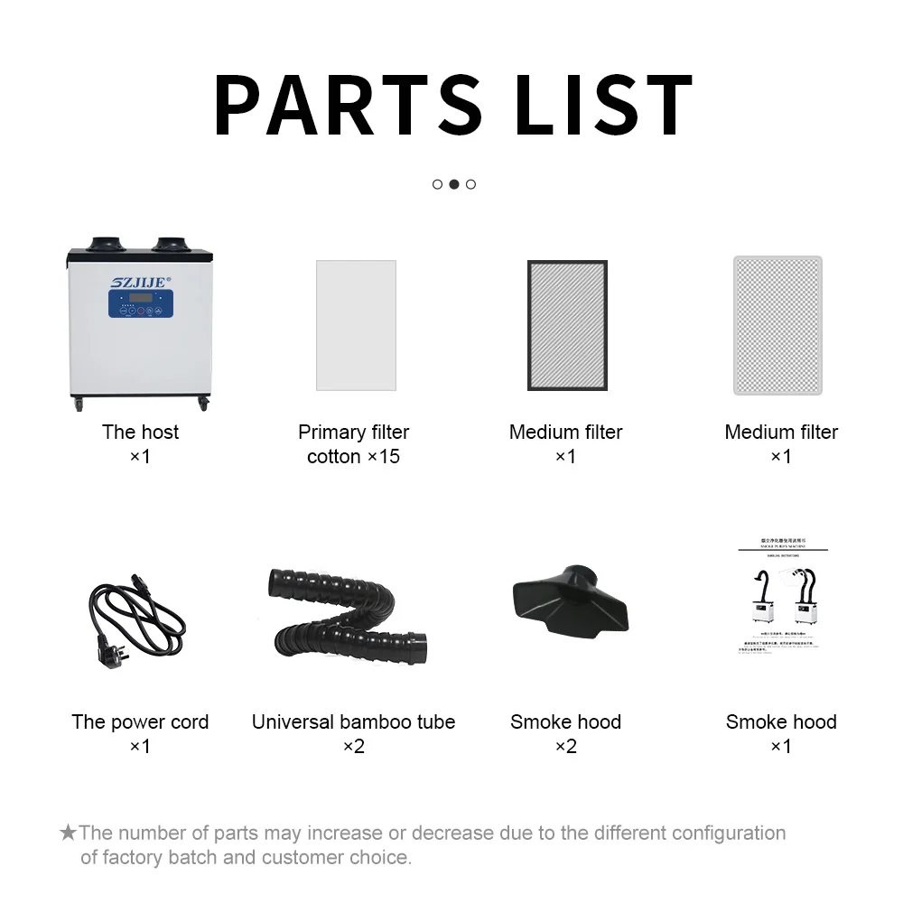 SZJIJE Double Units Portable Jewellery Dust Collector Soldering Smoke Extractor with 3-Layer Filters