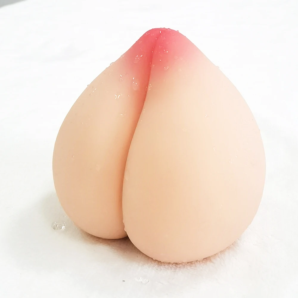 Peach Shape Male Anal Textured Channel Portable Silicone Pussies Masturbation Cup Masturbator Adult Sex Toys for Men