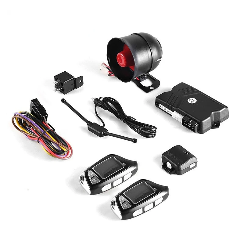 LR AUTO Promotional Wholesales Auto Parts Car Alarm System Security Two Way Universal 12V Anti-Hijacking Remote Control Car Alarm