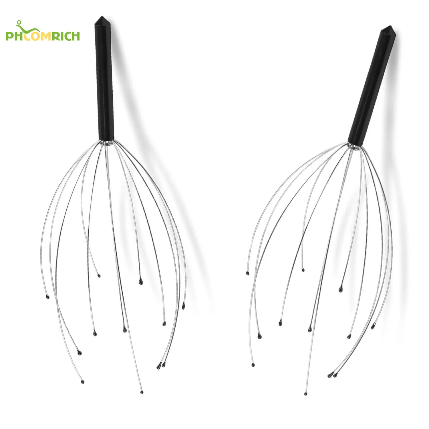 Steel Head Scratcher Massager Scalp Spider 12 Claws Wire Head Massager Finger Acupuncture Massage Rings Set