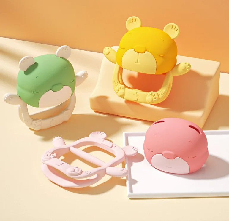Baby Anti-eating Hand Teether Kids Silicone Toys BPA Free  Infant Chew Teething Toys Hand Protection 0-12Month Soft baby teether