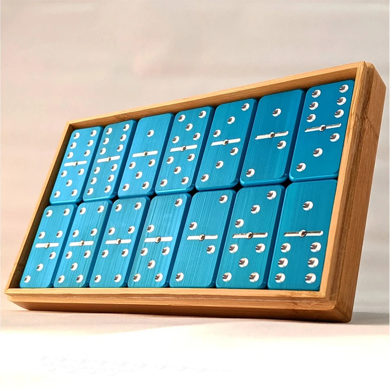 Custom manufacture high quality aluminum metal Double-Six Spinner Domino Tabletop