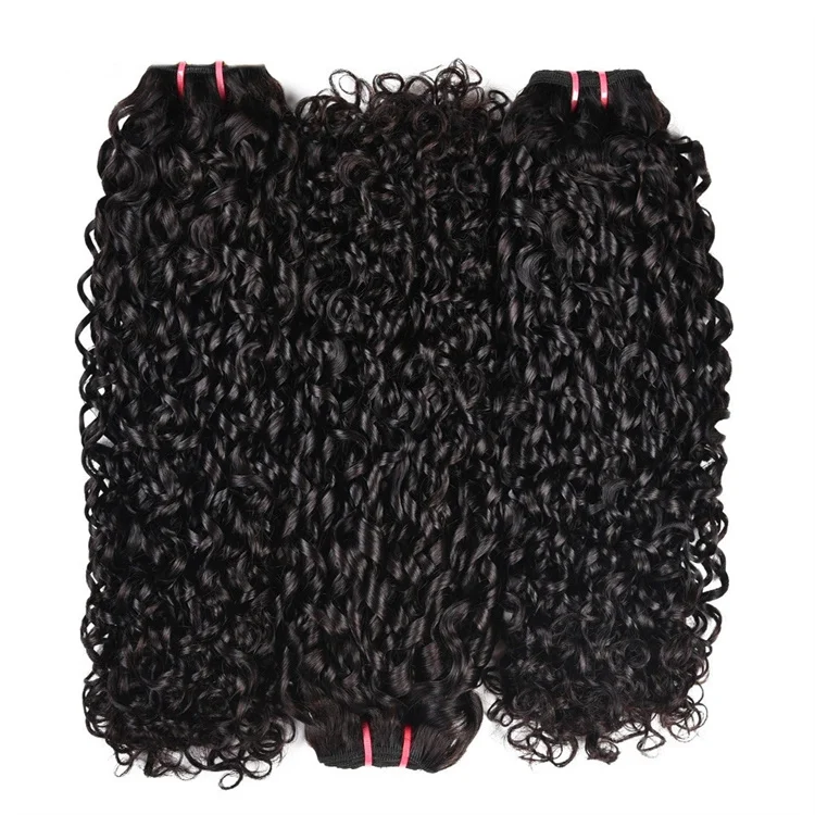 Pixie Curls Pisisy cheaper aliexpress 9a brazilian human virgin hair weave black weft weaving 1b water wave bundles with closure