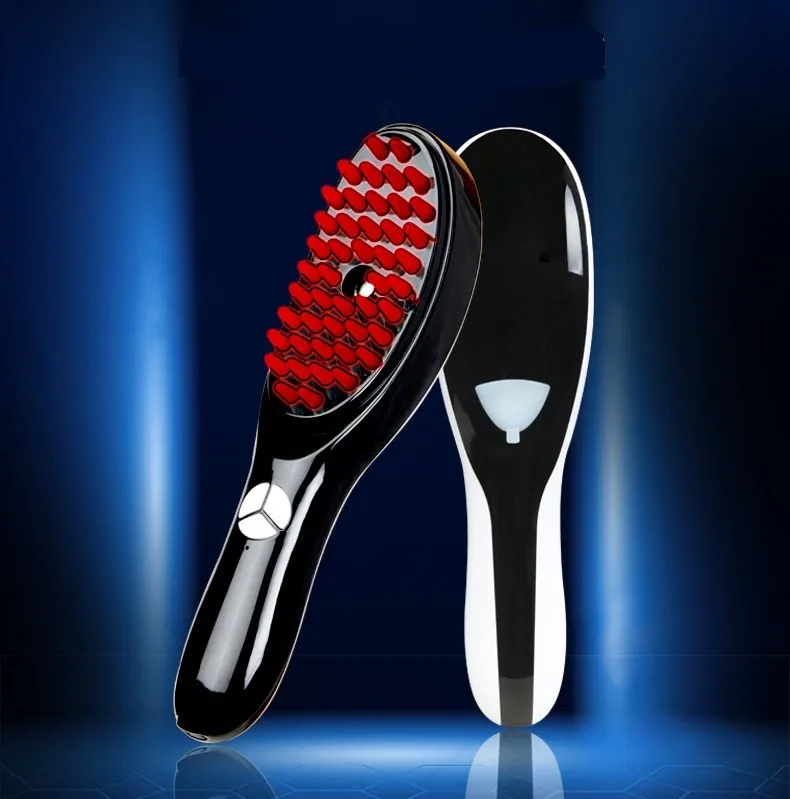 Blue And Red Light Therapy Micro-current Scalp Oil Applicator Electric Vibration Hair Growth Massage Comb