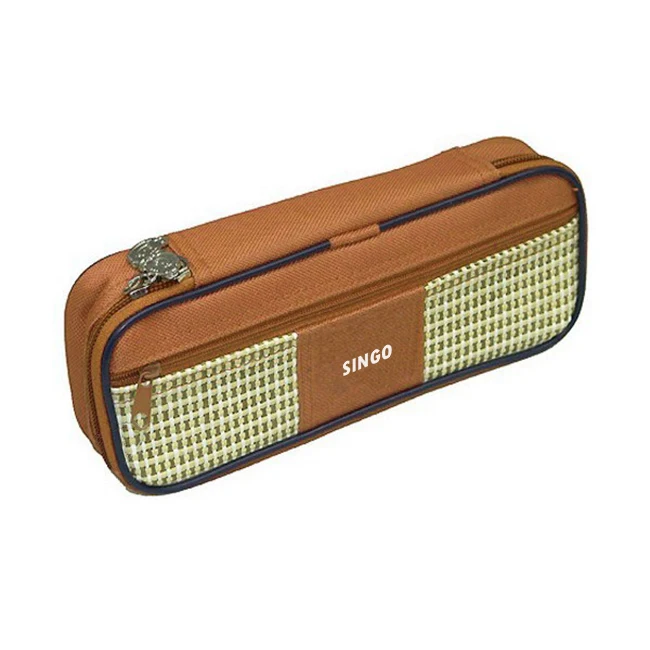 Customized Large Capacity Stationery Bag Colored Polyester School Zipper Pencil Case With Logo