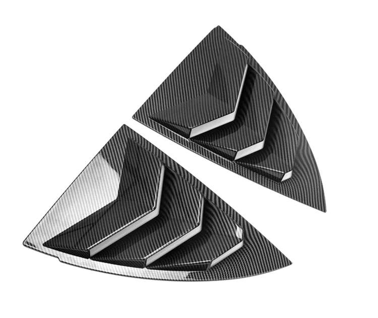 For Model Y 2 Pcs Set Carbon Fiber Rear Glass Window Shutter Car Rear Window Triangle Cover Protector For Tesla Model Y
