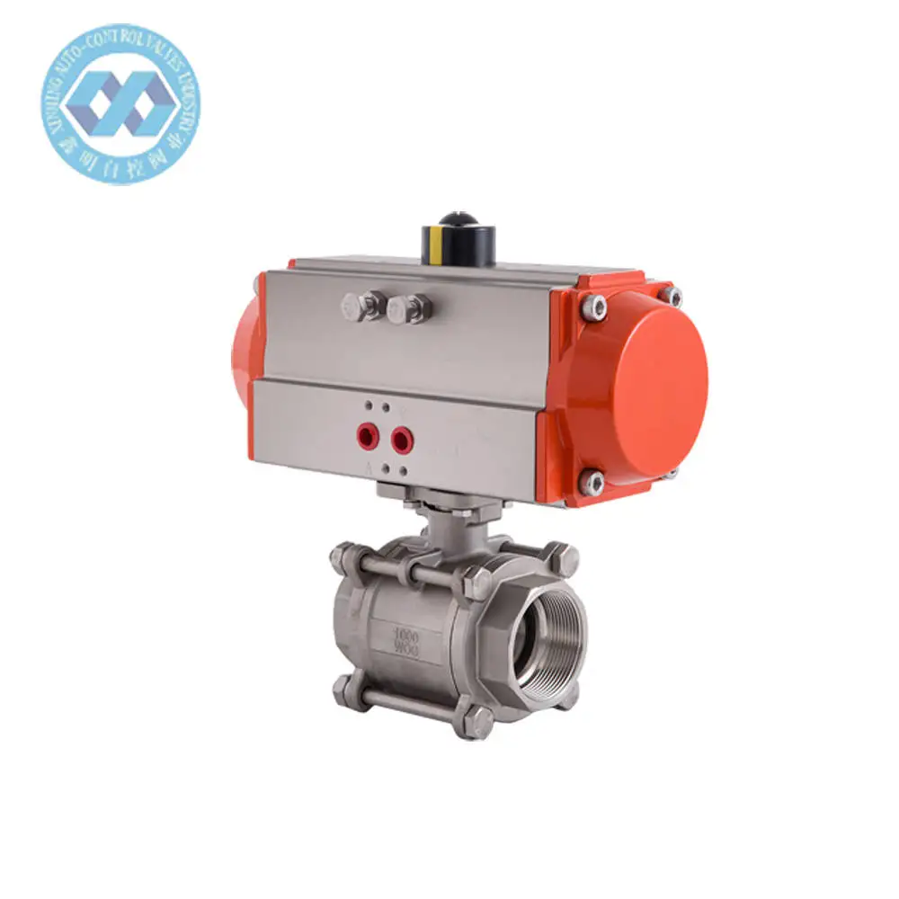 Spot goods three way air actuated control actuator pneumatic pvc ball valve