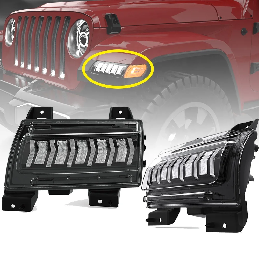 Offroad light White drl turn yellow drl led light for Jeep jl Sport Sports for jeep jt gladiator
