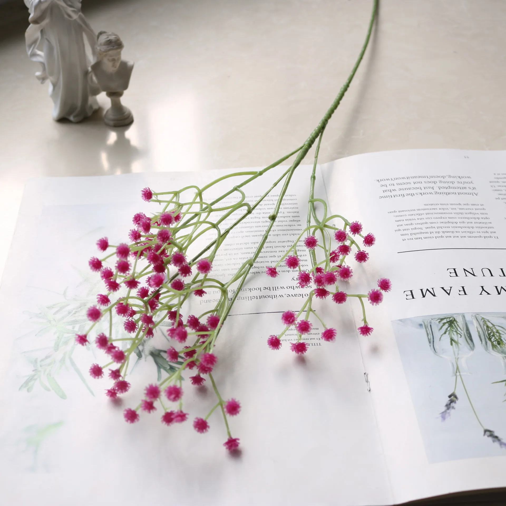 Fake Babys Breath Flowers Pink Blue Babys Breath/Gypsophila Arrangement Wedding Decoration White Center Piece Table Decorations