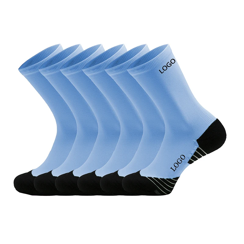 Men polyester cotton white crew athletic custom logo oem thick basketball sports compression socks for women